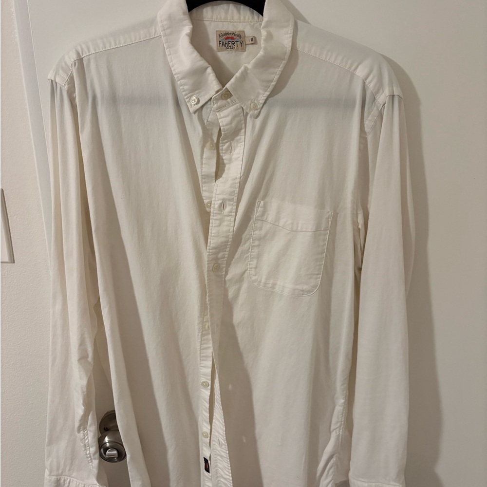 Faherty Men's Button Down Bundle(white, white blue stripe, and blue)